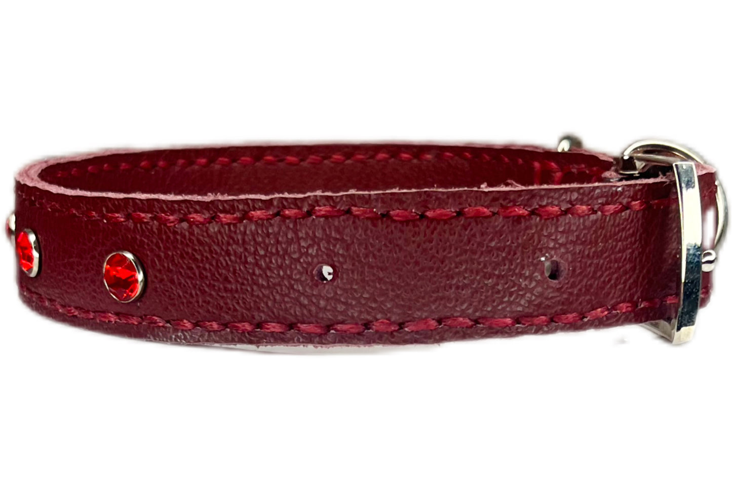 Medium Red Collar with Red Diamantes