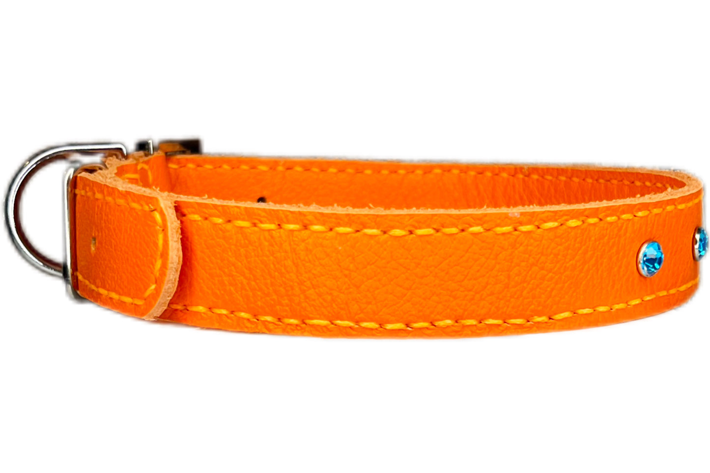 Large Orange Collar with Turquoise Diamante