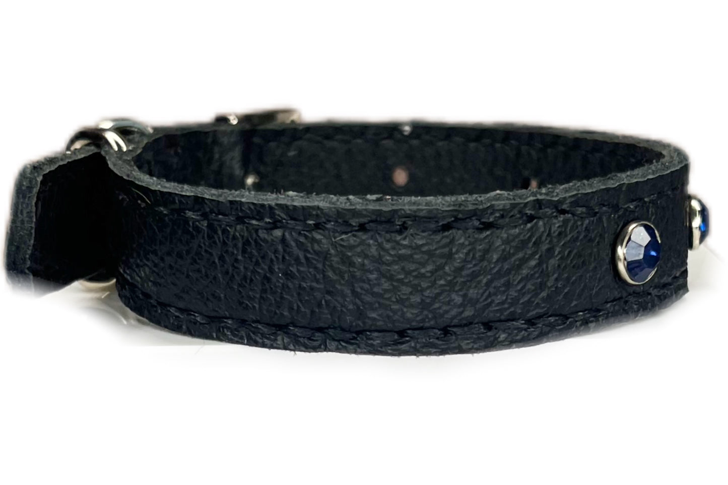 Small Black Collar with Midnight Blue Diamantes