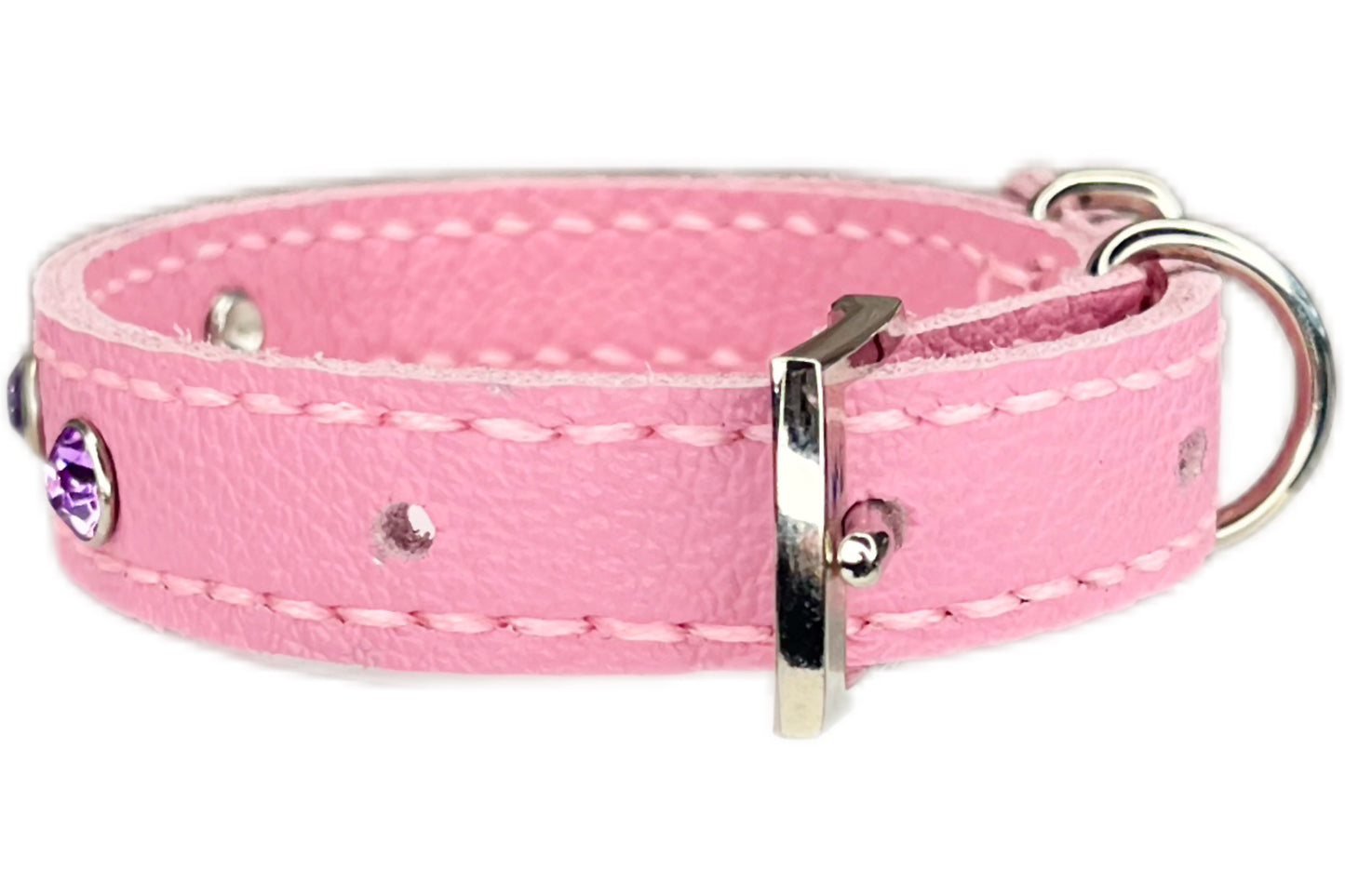 Small Pink Collar with Lilac Diamantes