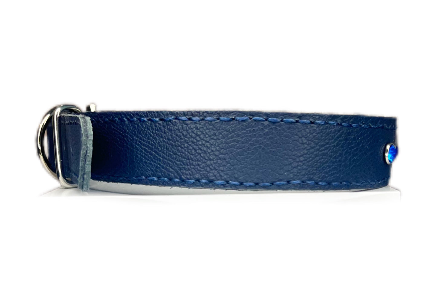 Large Navy Blue Collar with Navy Blue Diamante