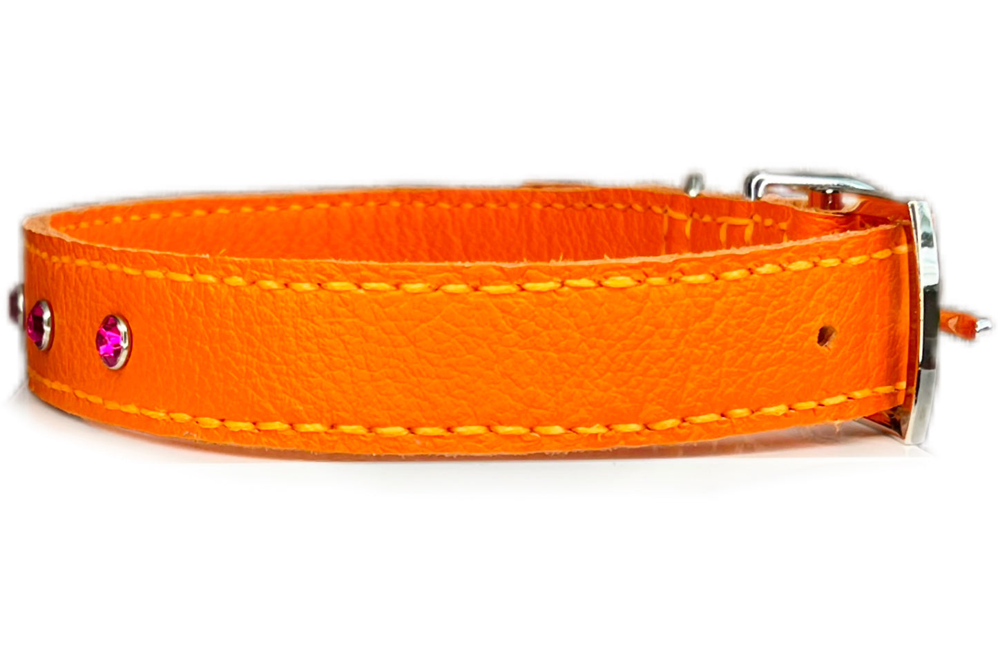 Large Orange Collar with Hot Pink Diamante