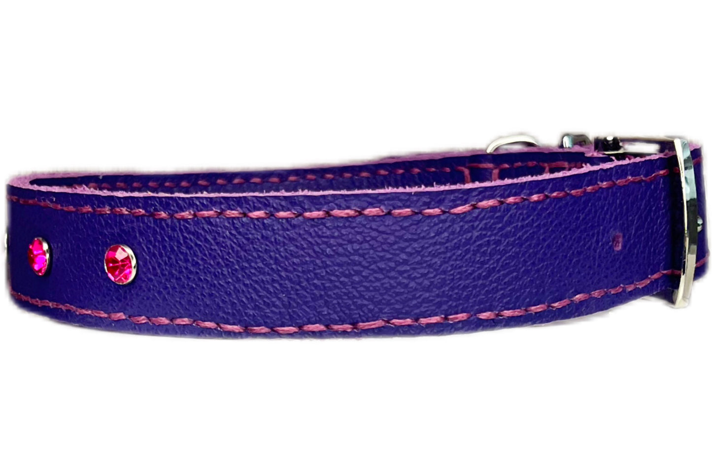 Large Purple Collar with Hot Pink Diamante