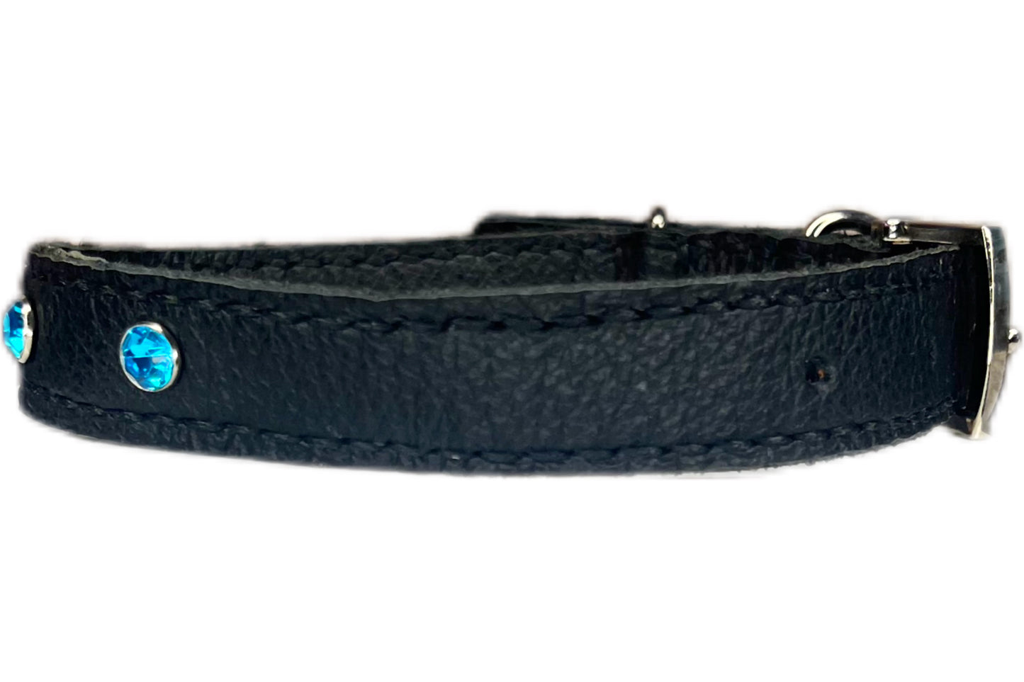 Medium Black Collar with Turquoise Diamantes