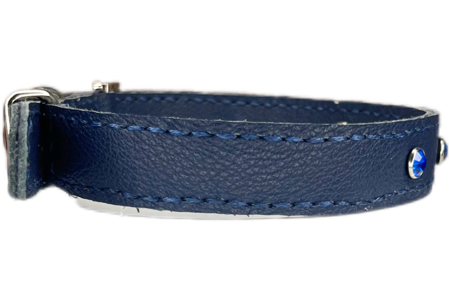 Medium Navy Blue Collar with Royal Blue Diamante