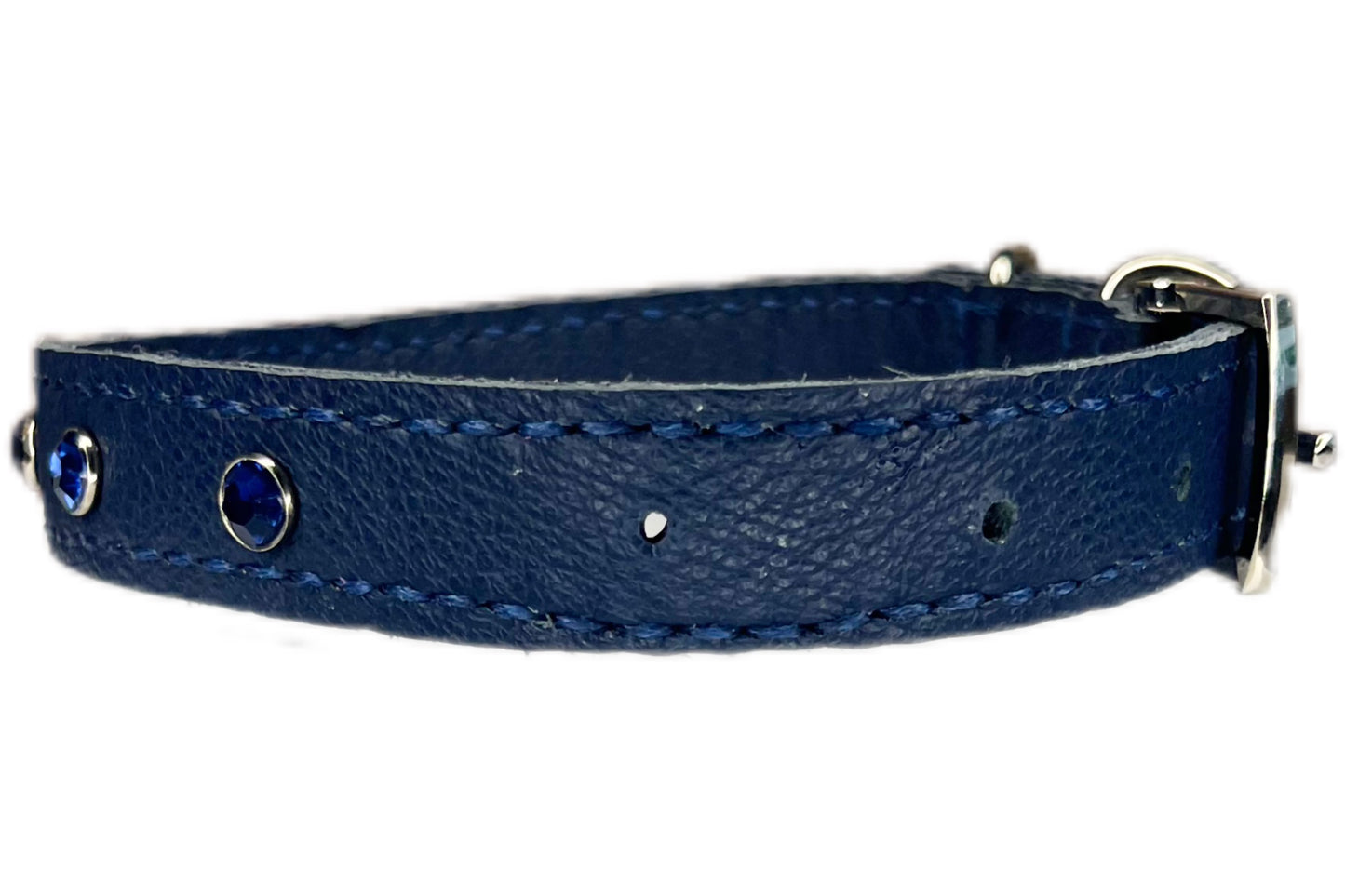 Medium Navy Blue Collar with Midnight Blue Diamantes