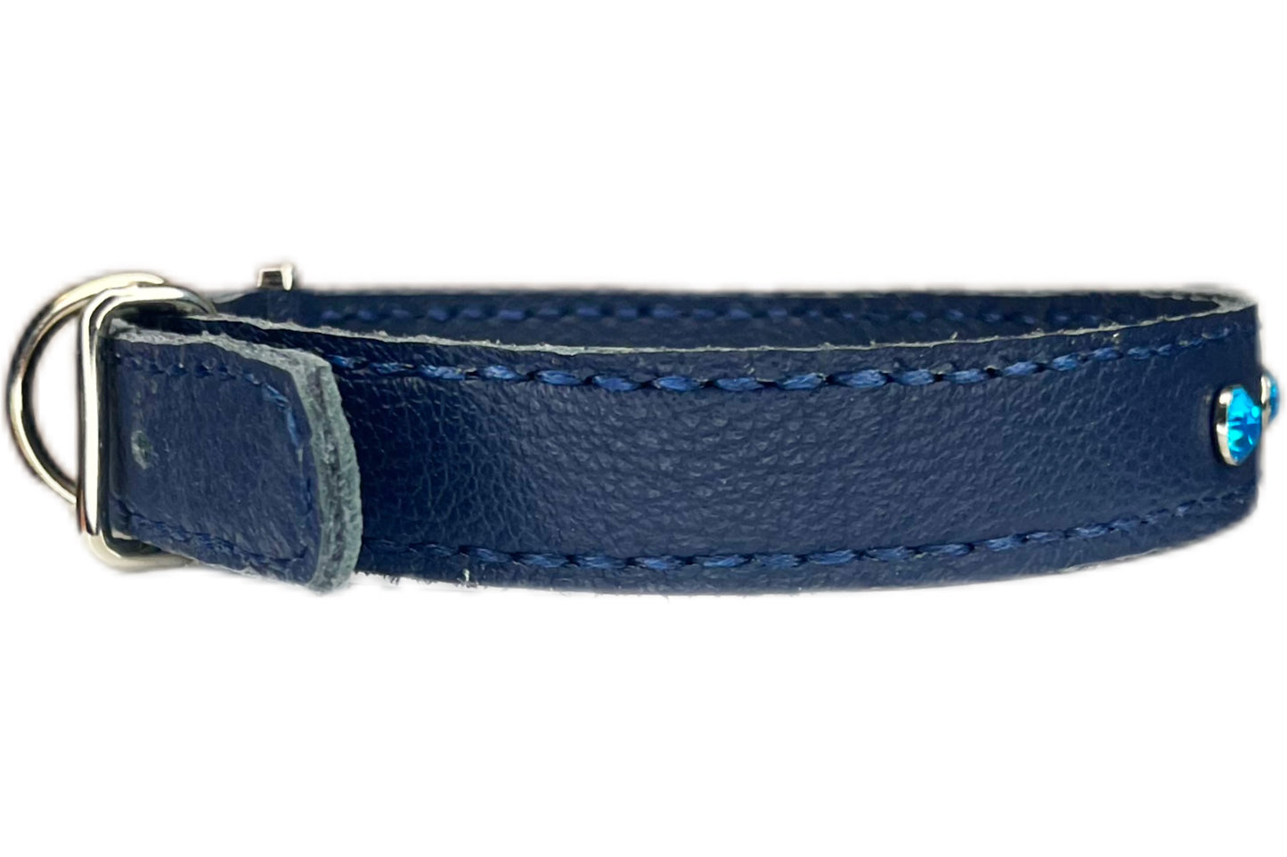 Medium Navy Blue Collar with Turquoise Diamantes
