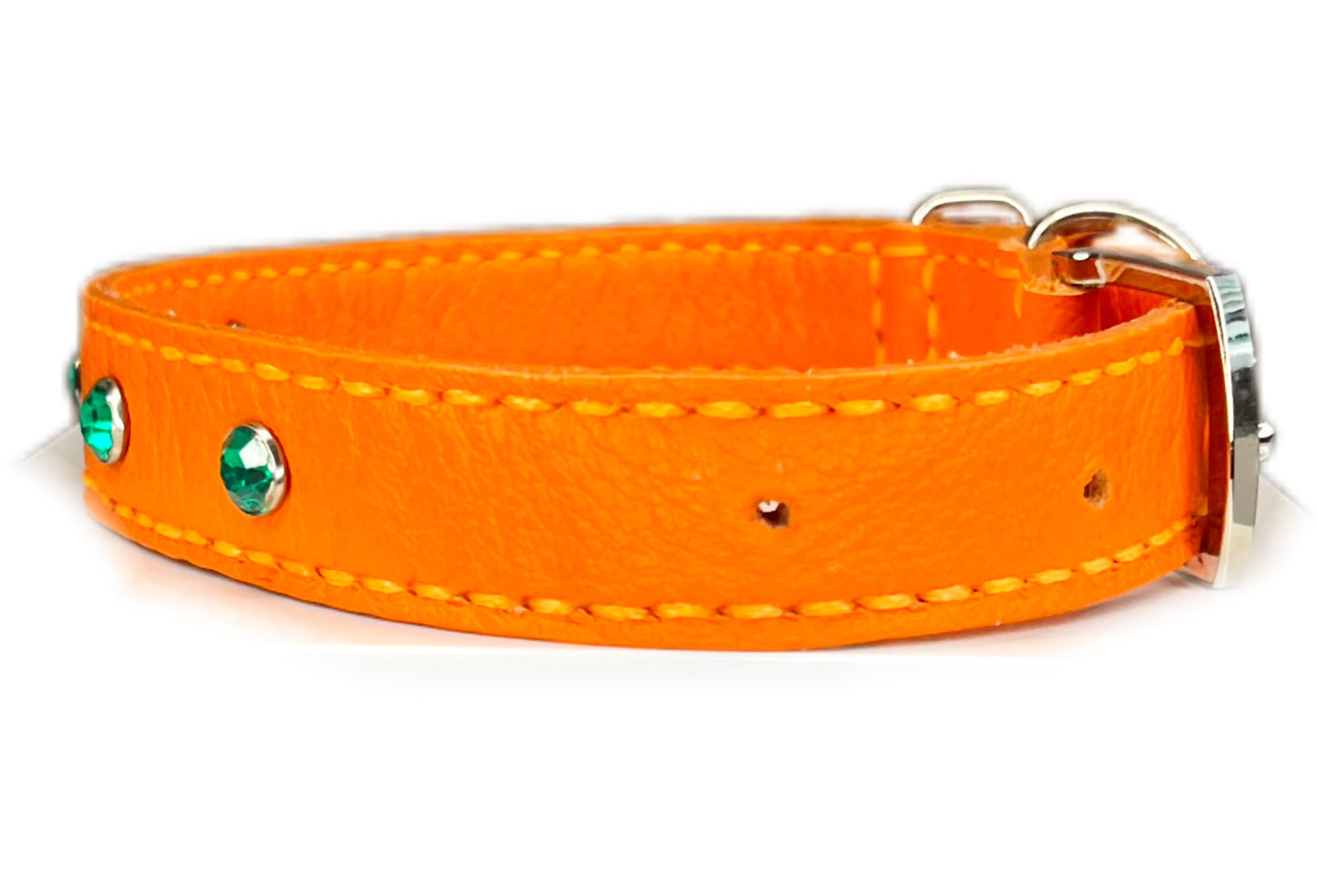 Medium Orange Collar with Jade Diamantes