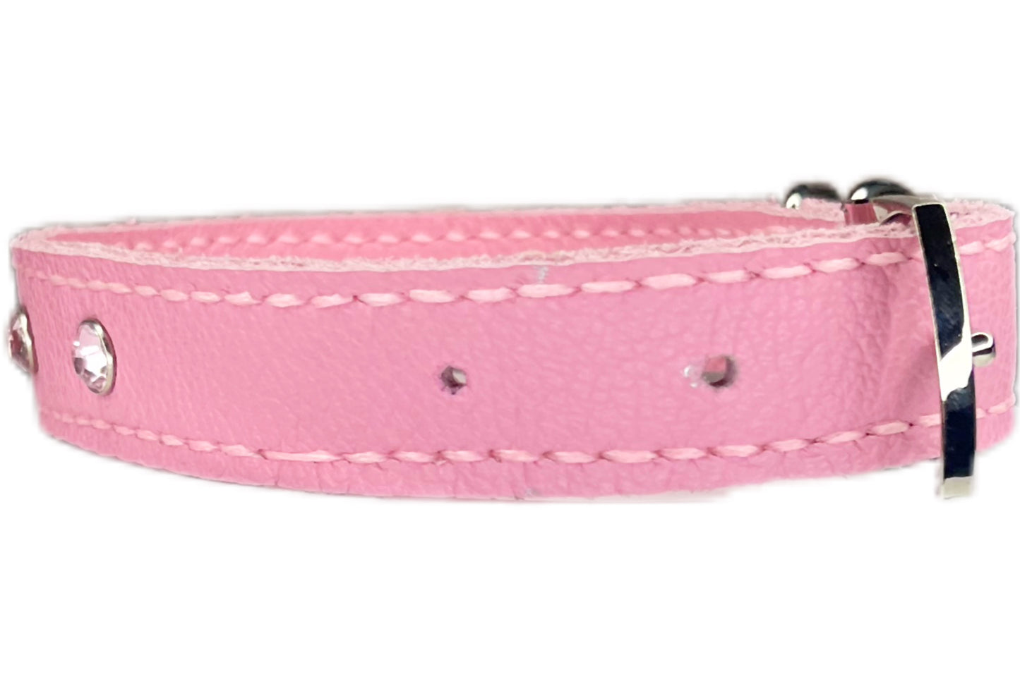 Medium Pink Collar with Light Pink Diamantes
