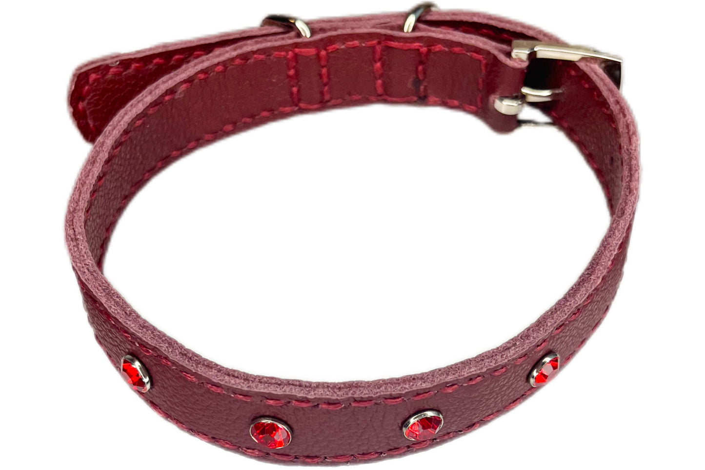 Medium Red Collar with Red Diamantes