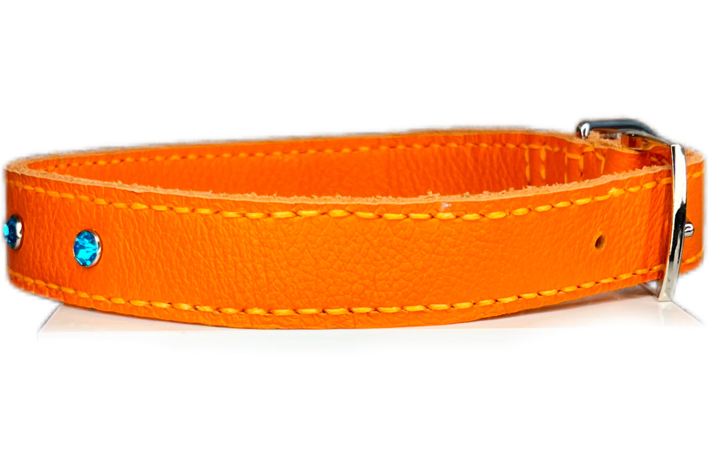 Large Orange Collar with Turquoise Diamante