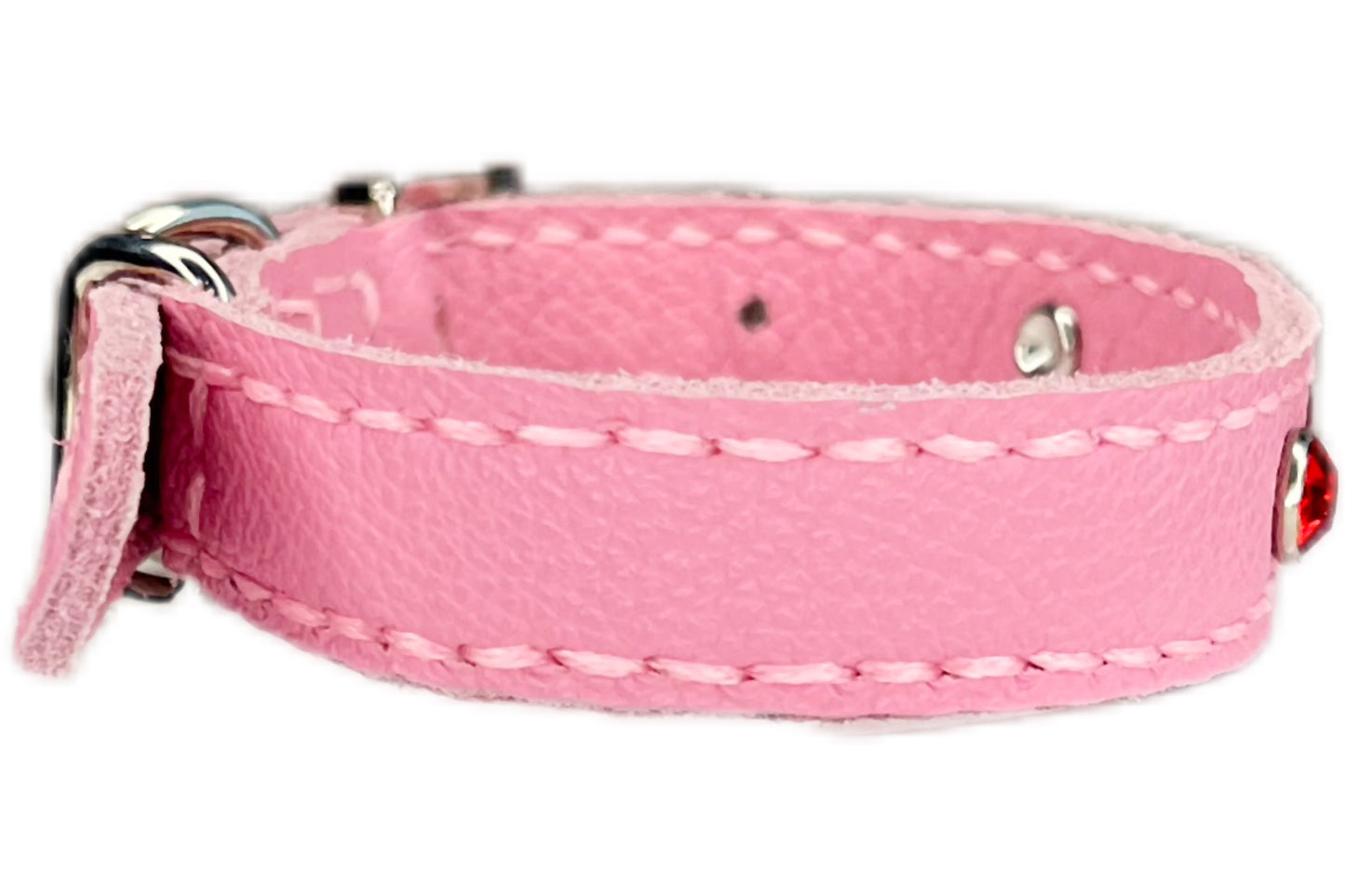 Small Pink Collar with Red Diamantes