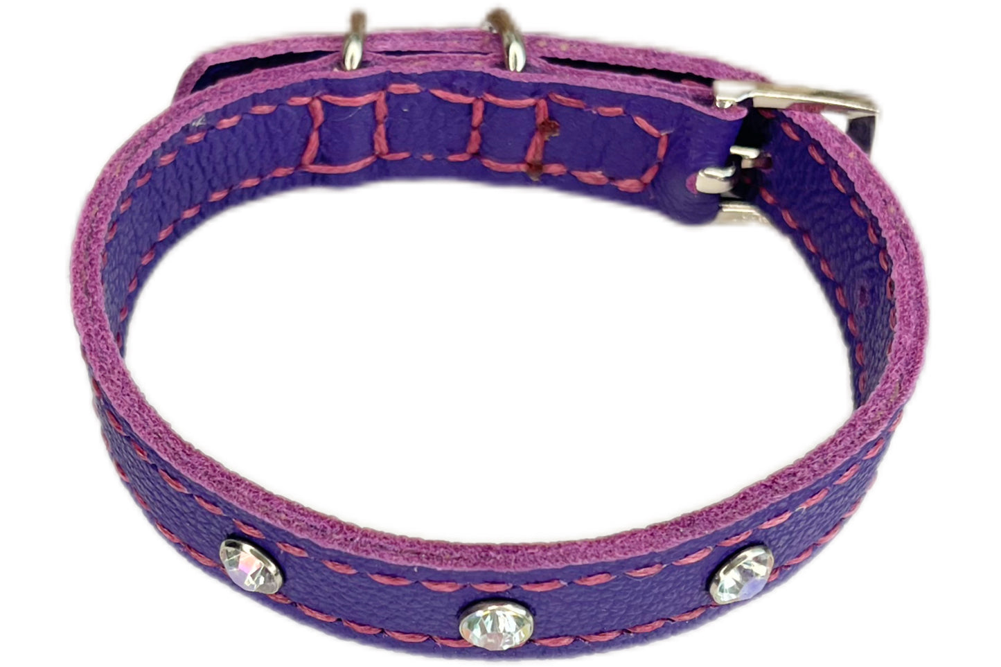 Small Purple Collar with AB Diamante