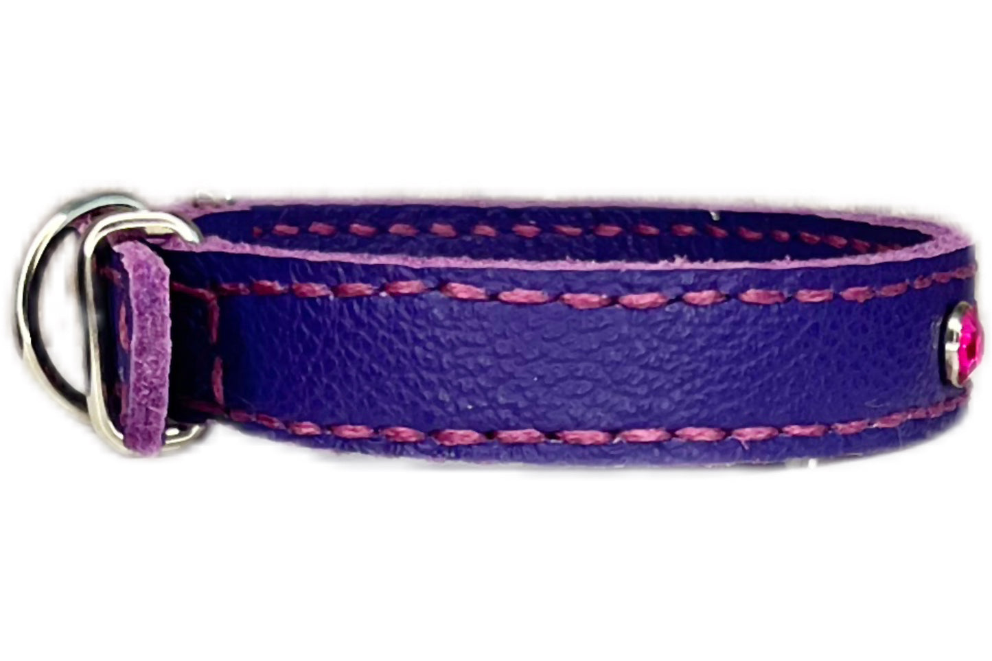 Small Purple Collar with Hot Pink Diamantes