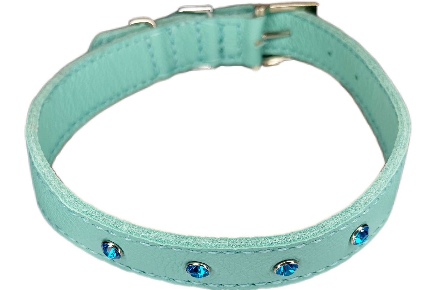 Large Aqua Green Collar, Turquise Diamante