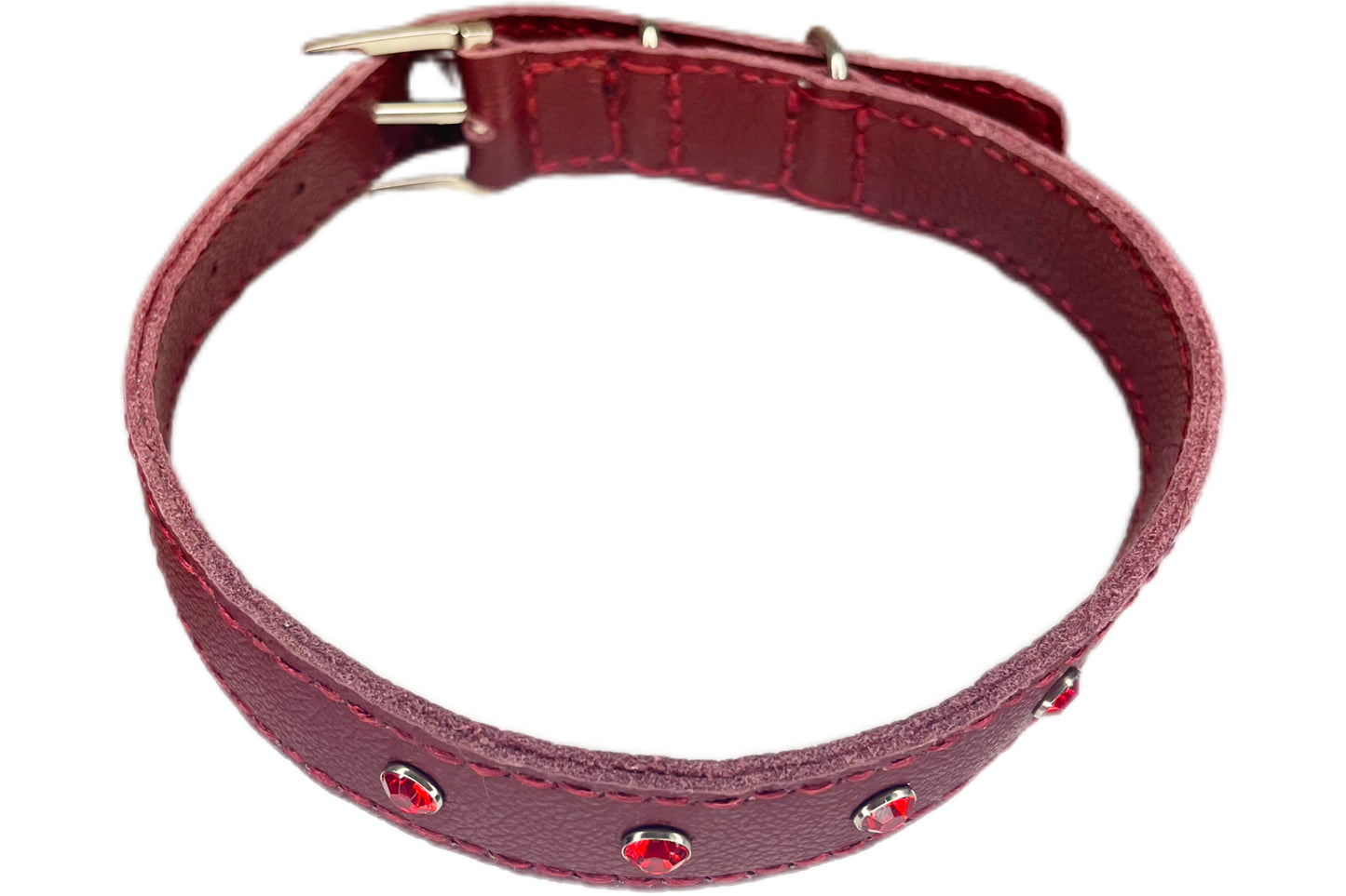 Large Red Collar with Red Diamante