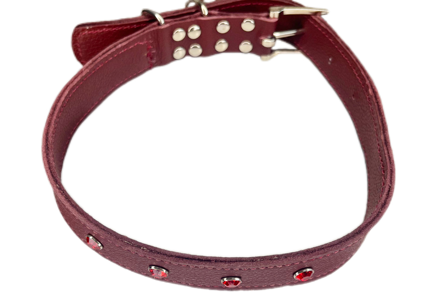 Large Red Collar with Red Diamantes