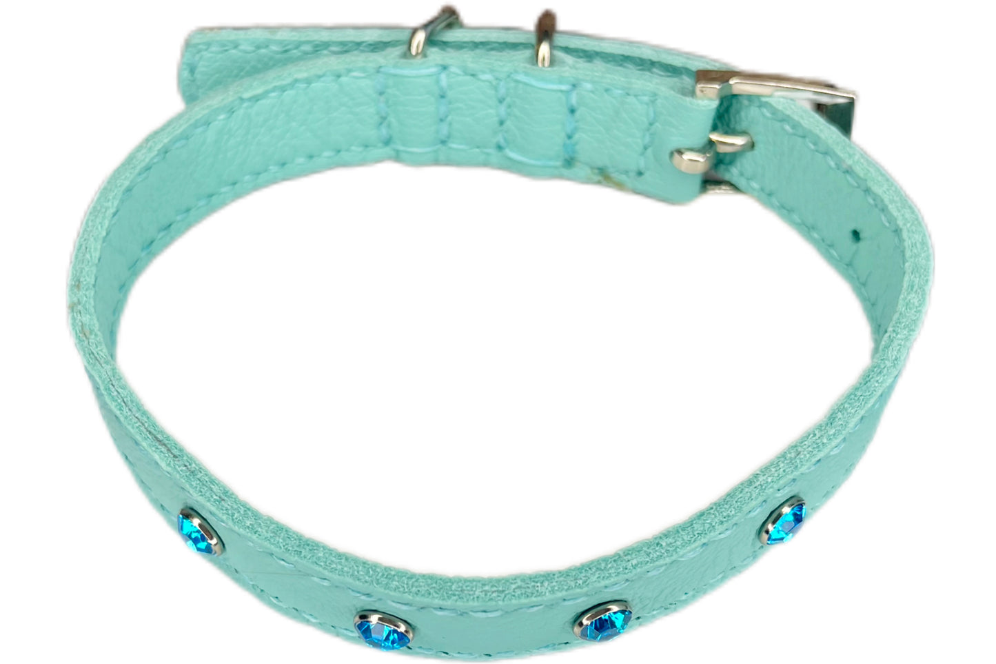 Medium Aqua Green Collar with Turquoise Diamantes