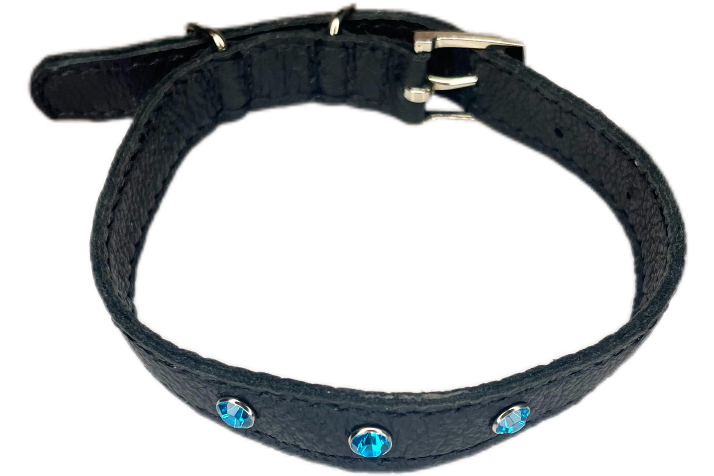 Medium Black Collar with Turquoise Diamantes