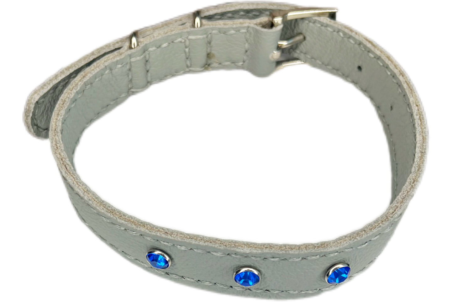 Medium Grey Collar with Royal Blue Diamantes