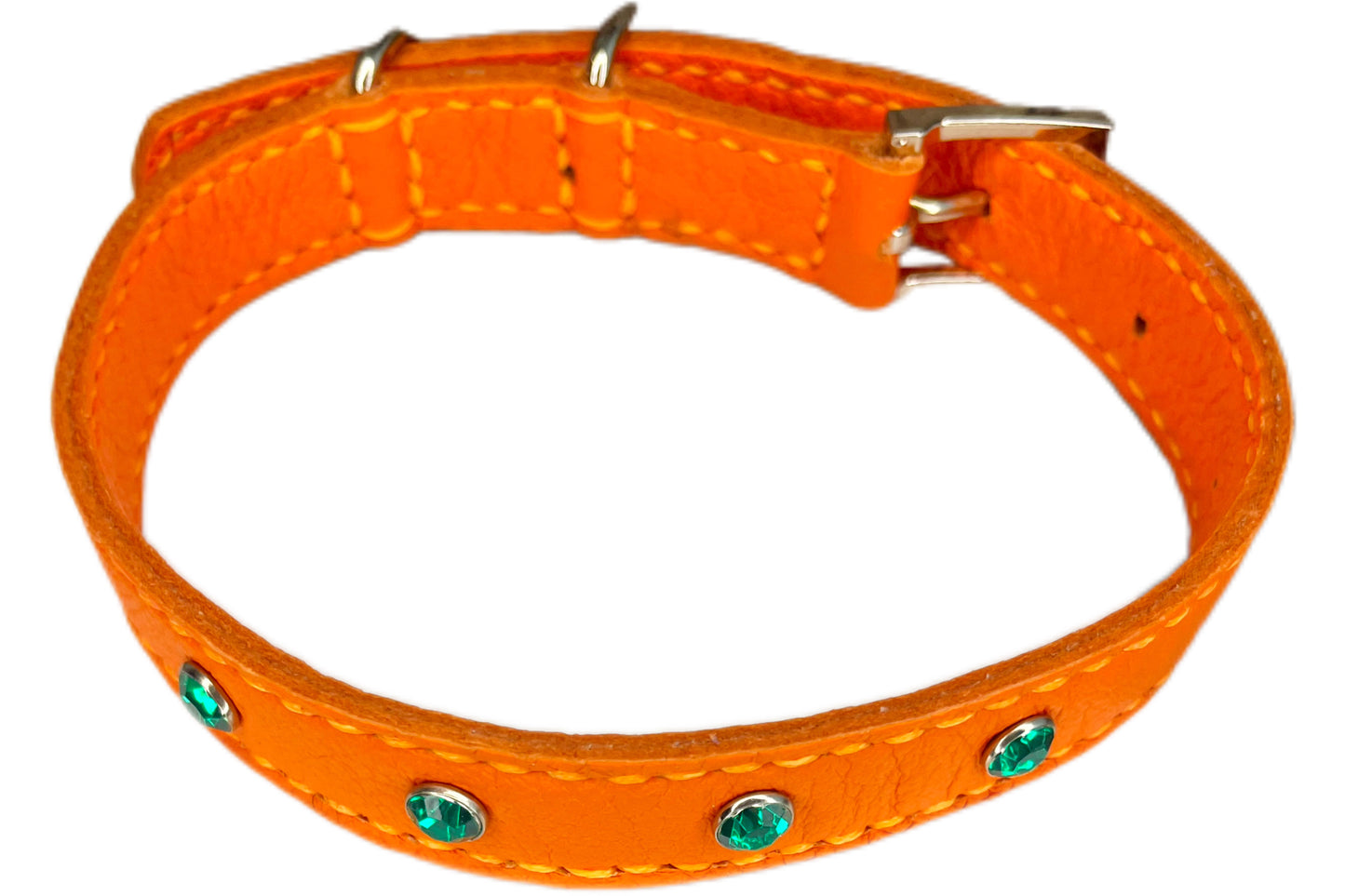 Medium Orange Collar with Jade Diamantes