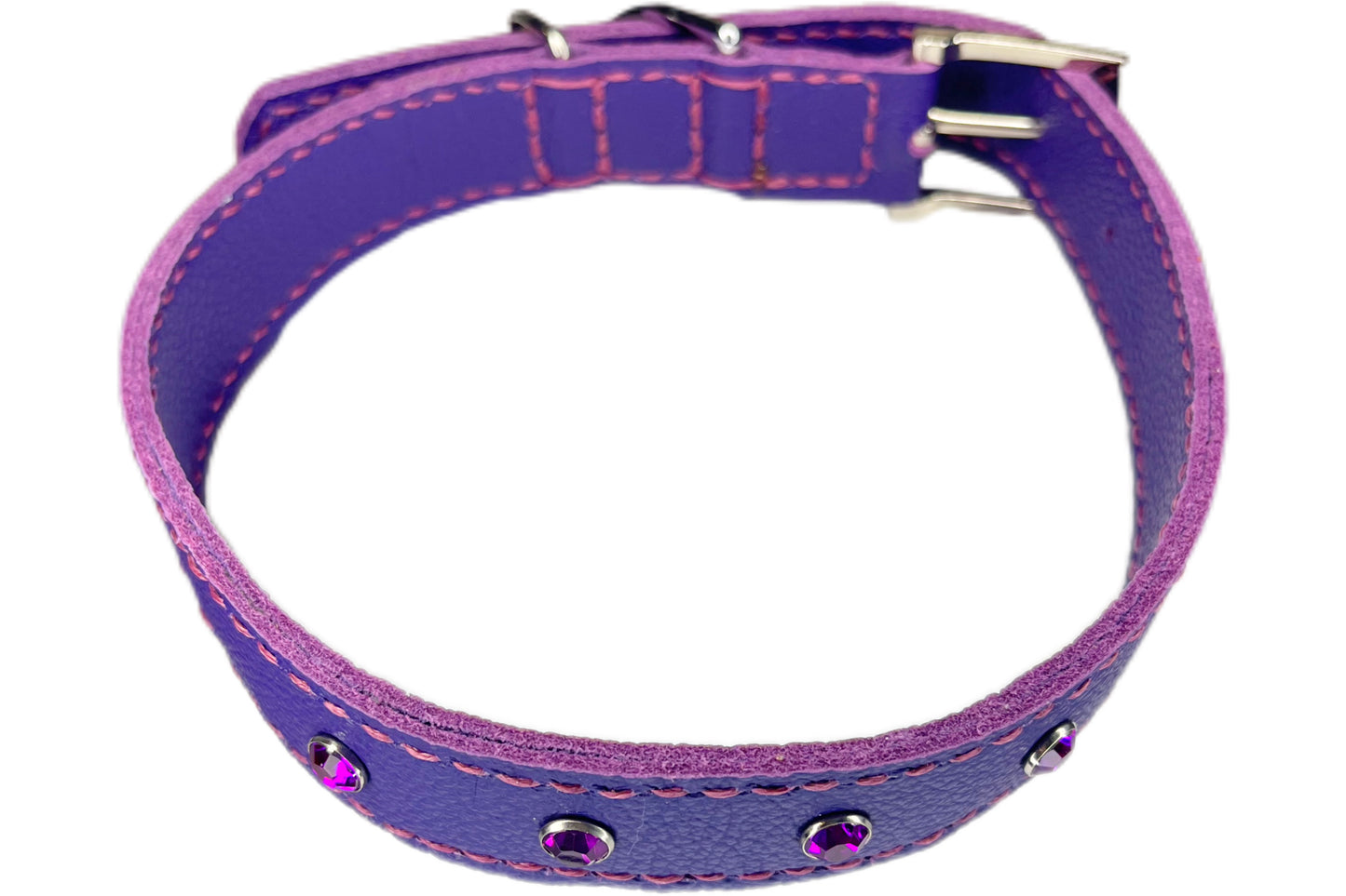 Large Purple Collar with Violet Diamante