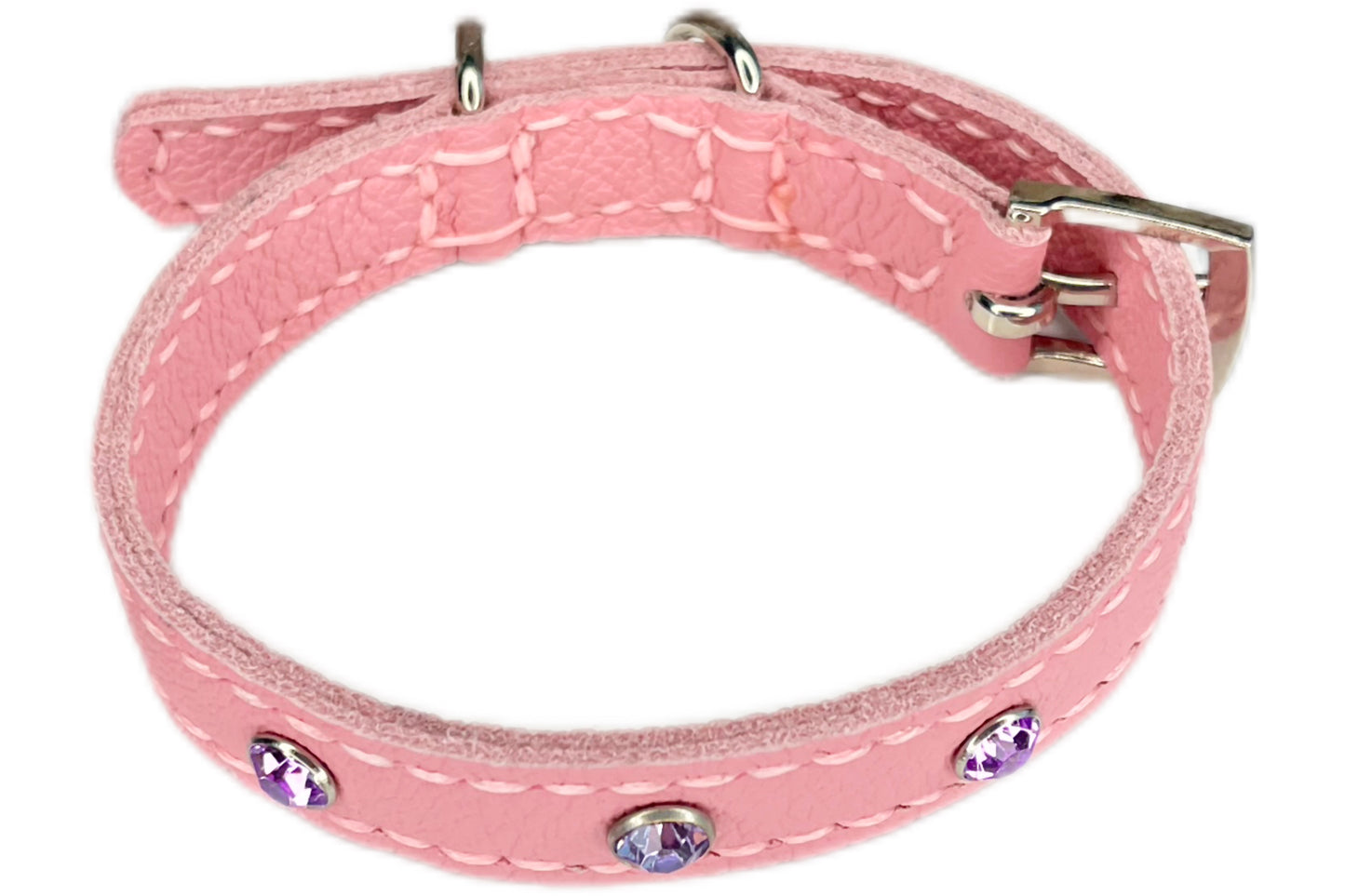 Small Pink Collar with Lilac Diamantes