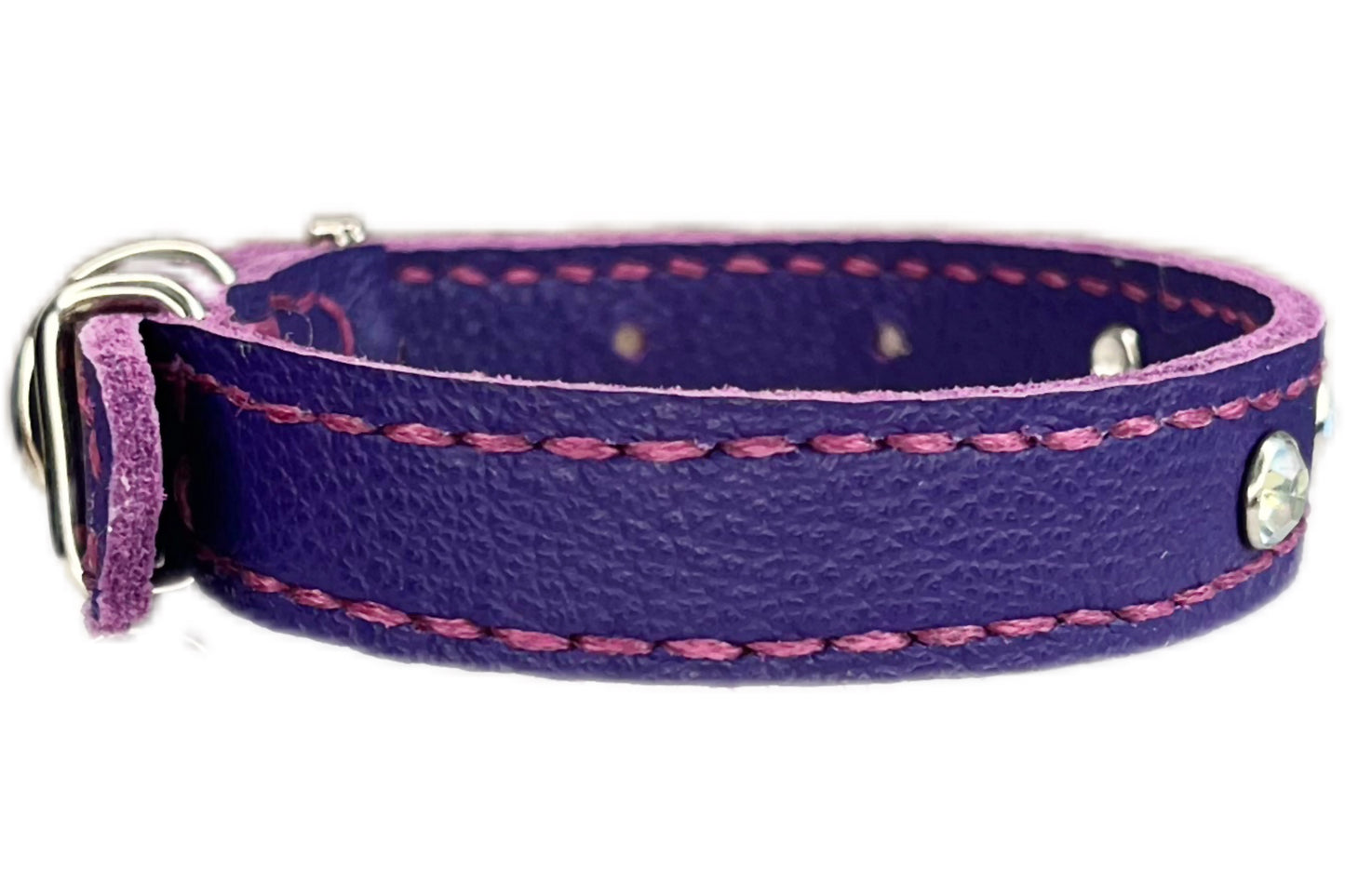 Small Purple Collar with AB Diamante