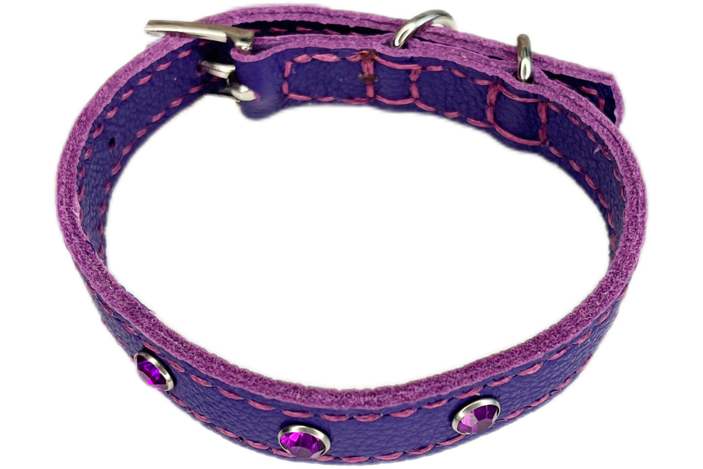Small Purple Collar with Violet Diamantes
