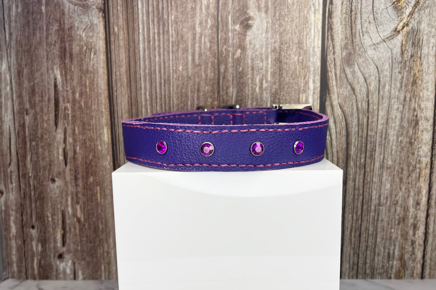 Large Purple Collar with Violet Diamante