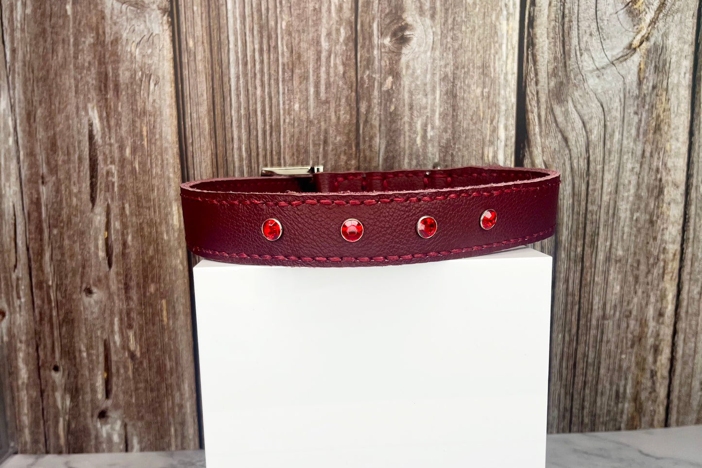 Large Red Collar with Red Diamante