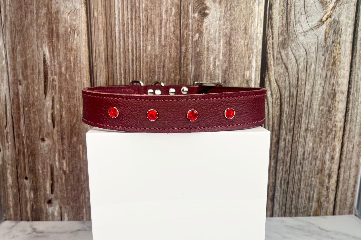 Large Red Collar with Red Diamantes