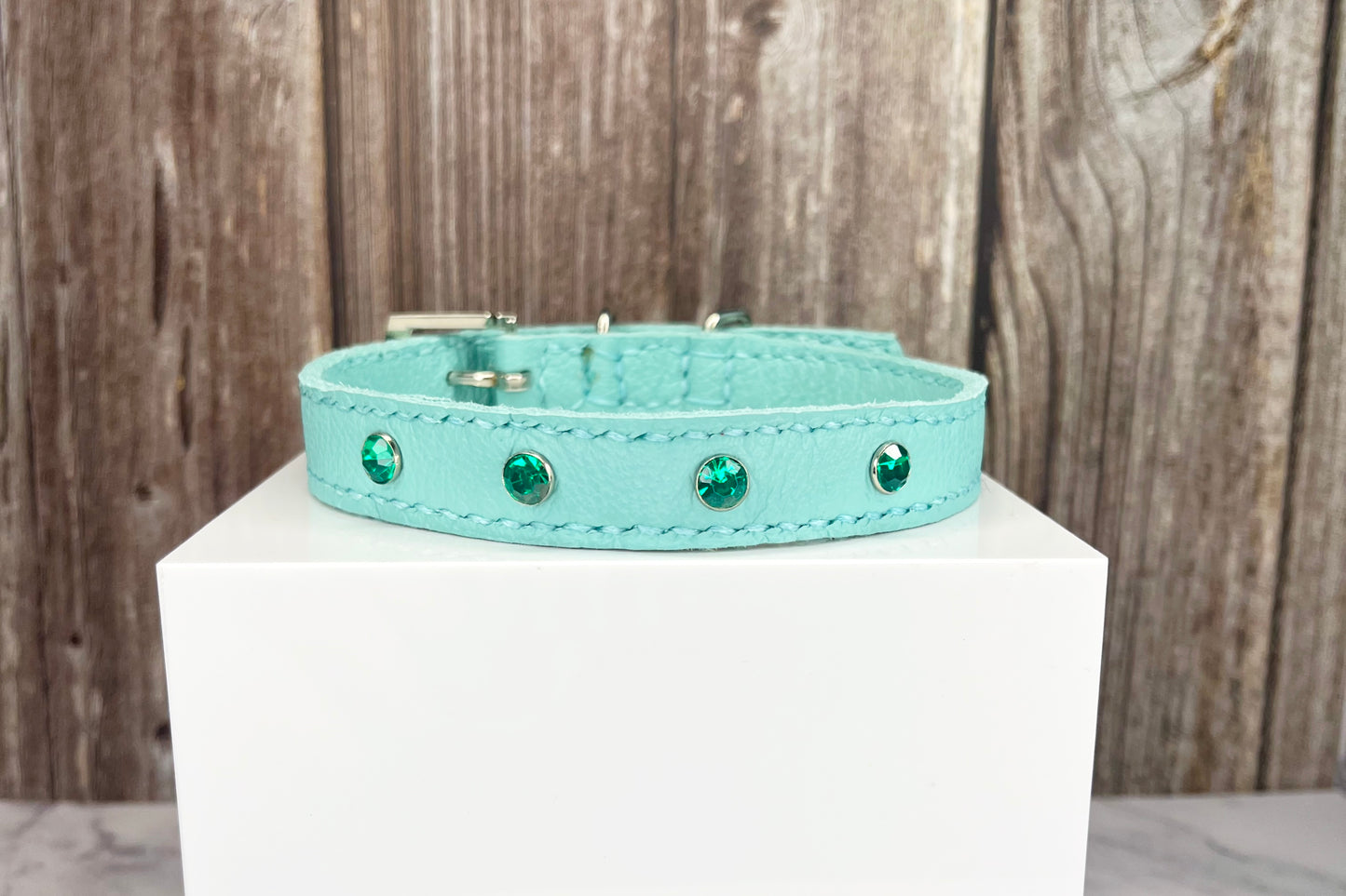 Medium Aqua Green Collar with Jade Diamantes
