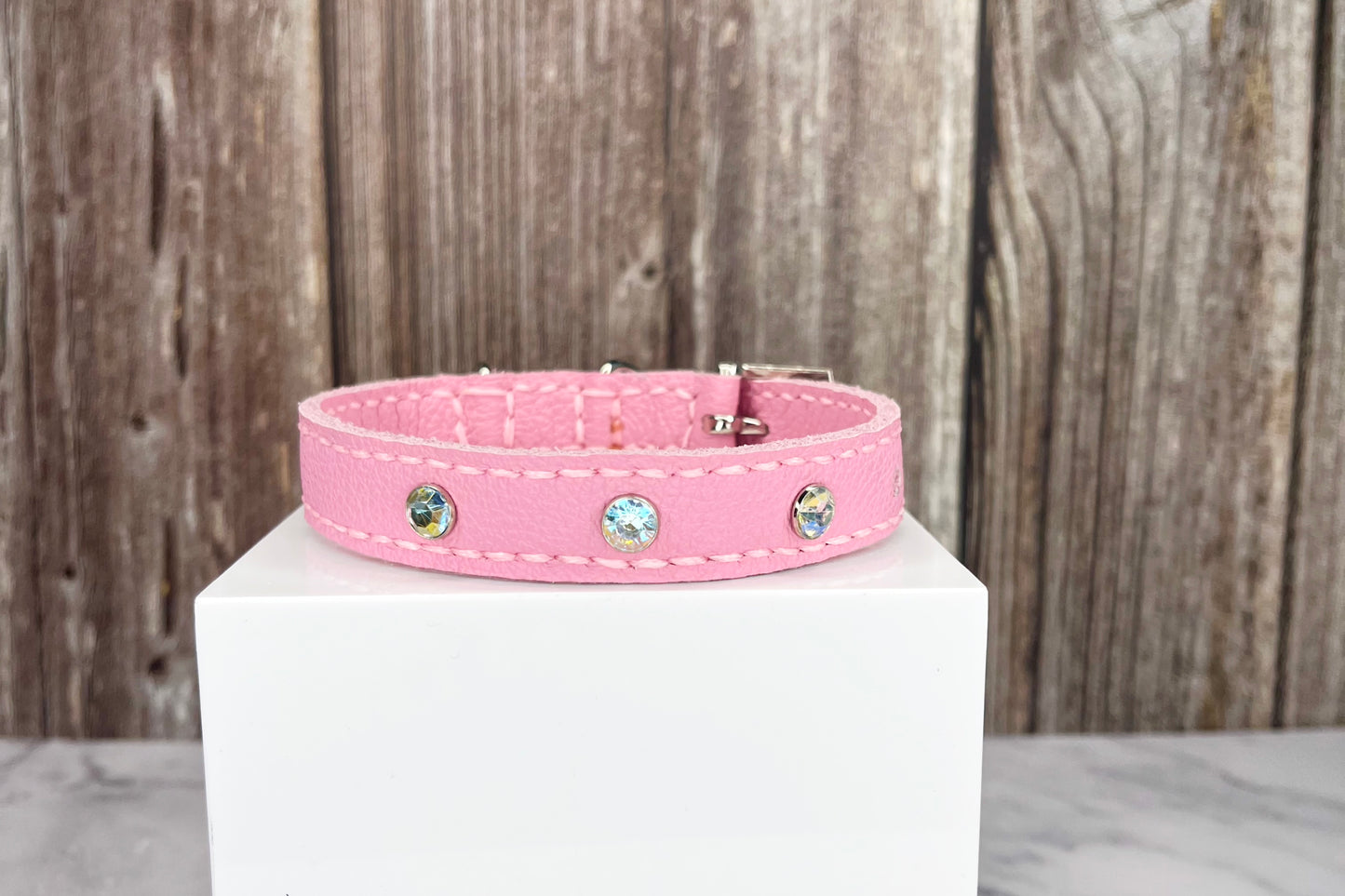 Small Pink Collar with AB Diamante