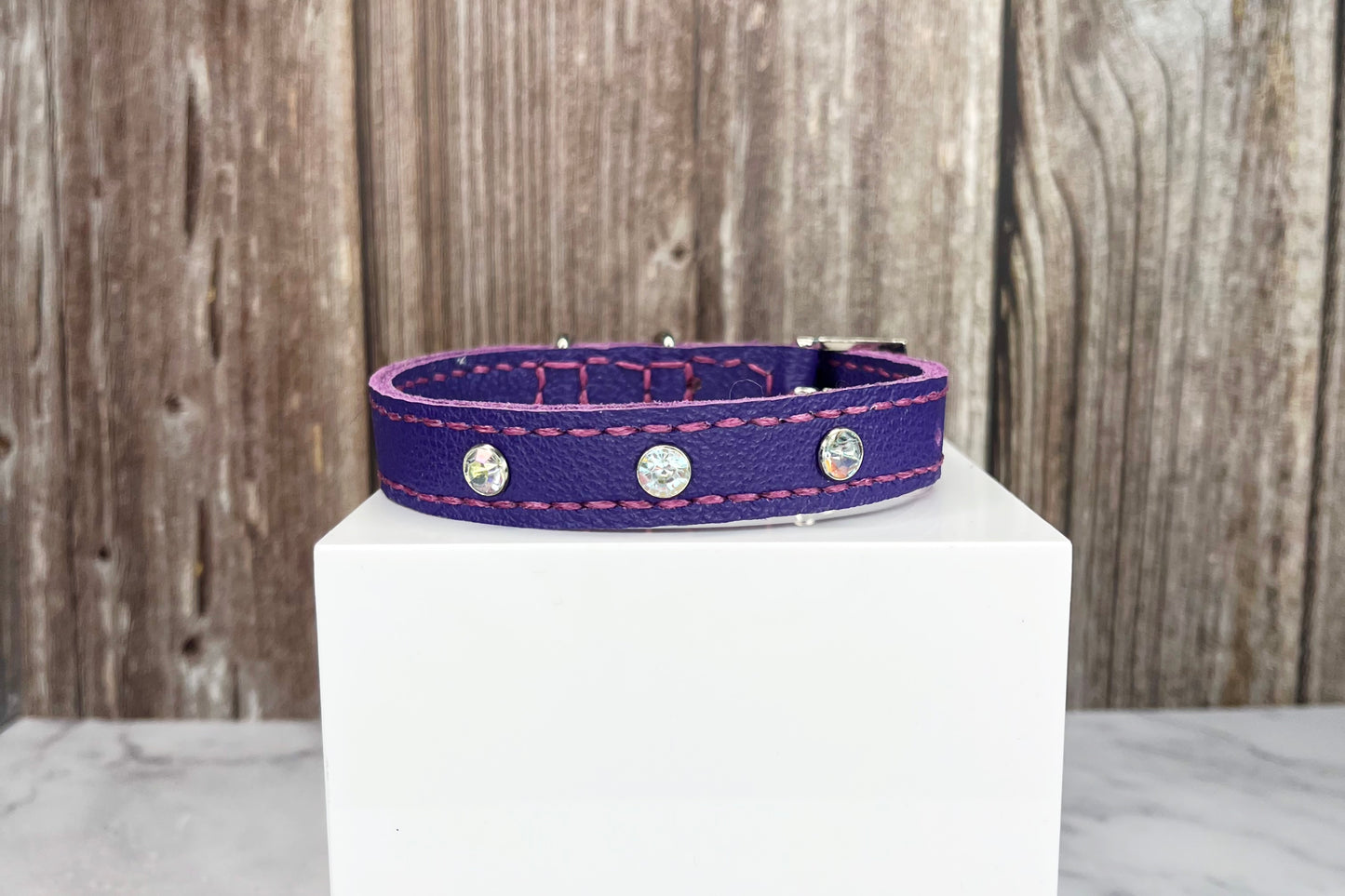 Small Purple Collar with AB Diamante