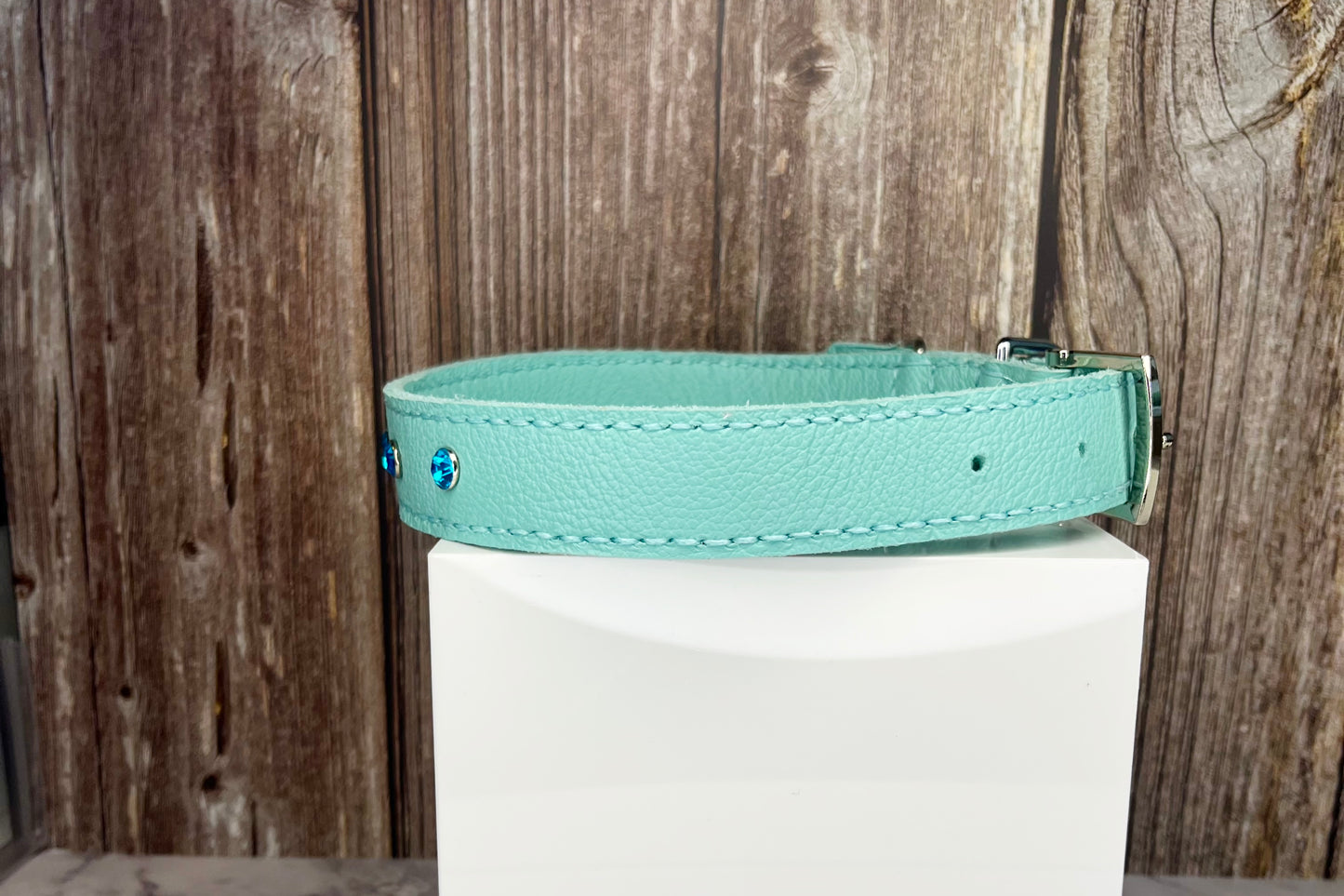 Large Aqua Green Collar, Turquise Diamante