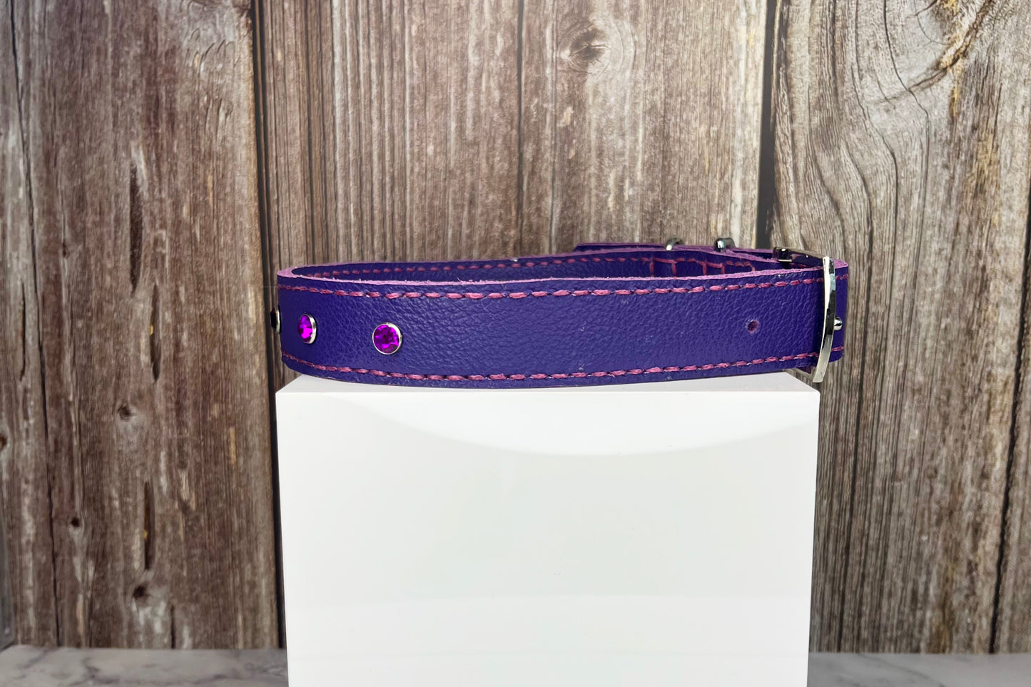 Large Purple Collar with Violet Diamante