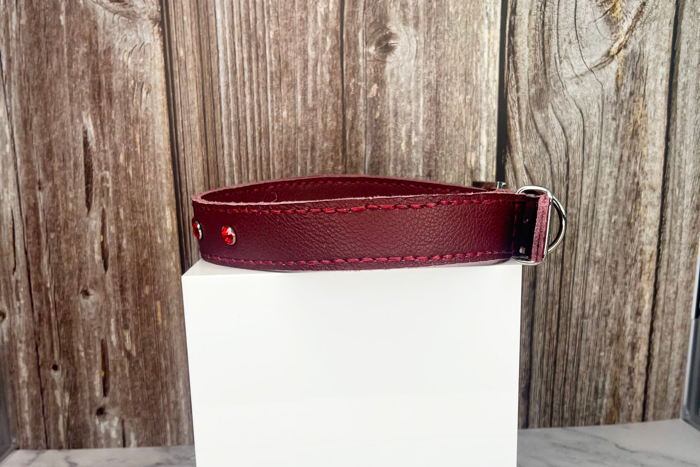 Large Red Collar with Red Diamante