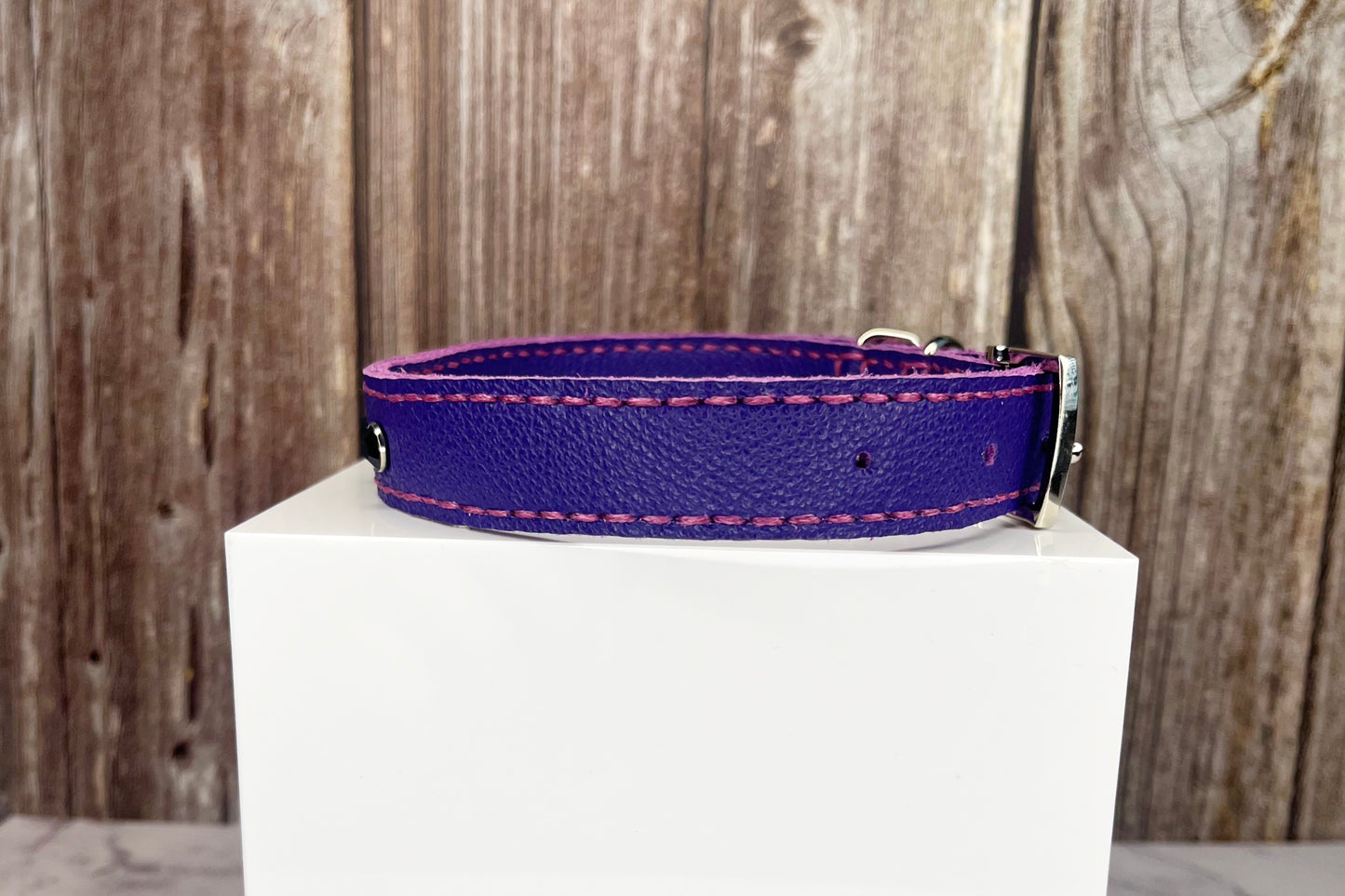 Medium Purple Collar with Black Diamante