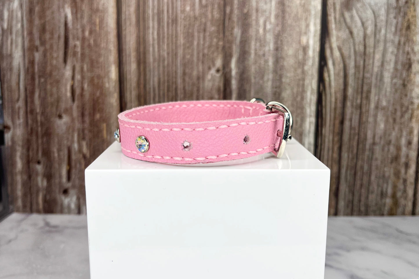 Small Pink Collar with AB Diamante