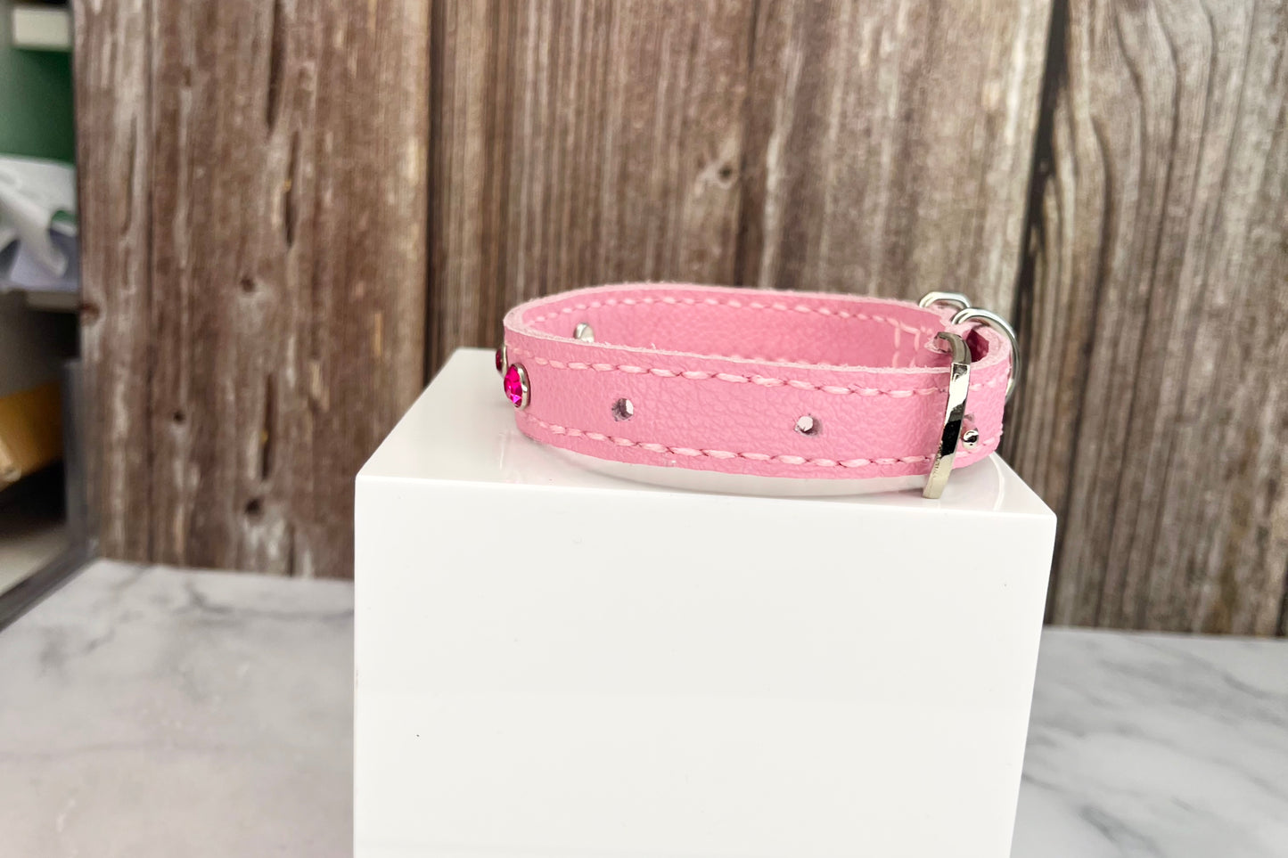 Small Pink Collar with Hot Pink DIamante