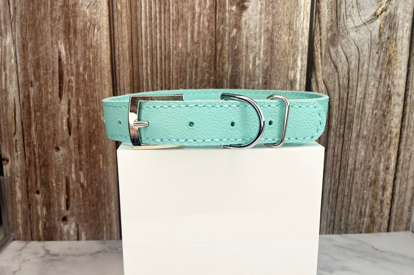 Large Aqua Green Collar with Clear Diamantes