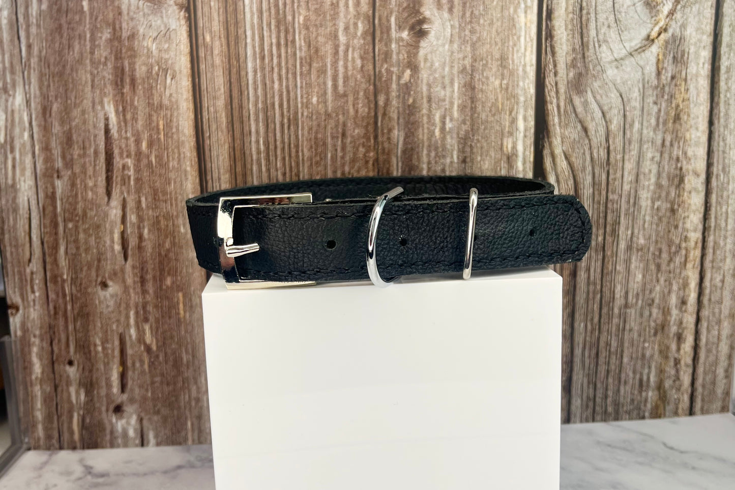 Large Black Collar with Royal Blue Diamante