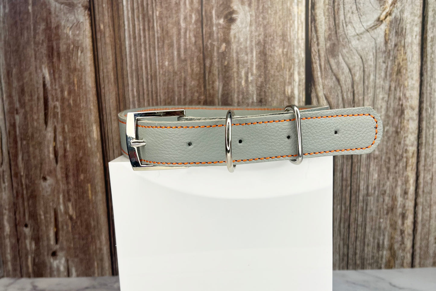 Large Grey Collar with Royal Blue Diamante