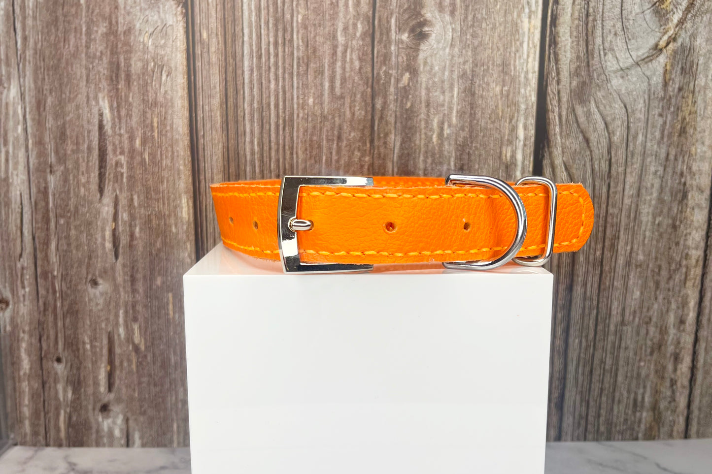 Large Orange Collar with Black Diamante
