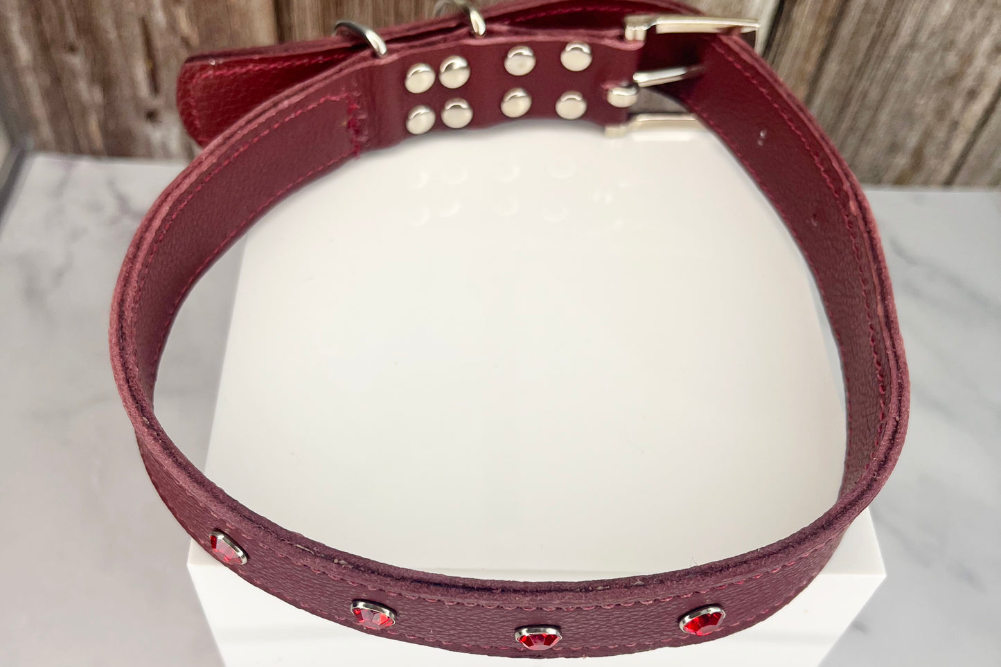 Large Red Collar with Red Diamantes