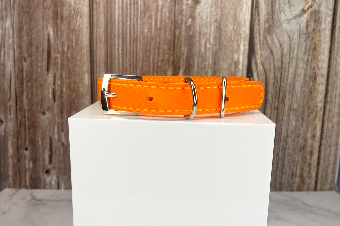 Medium Orange Collar with Clear Diamantes