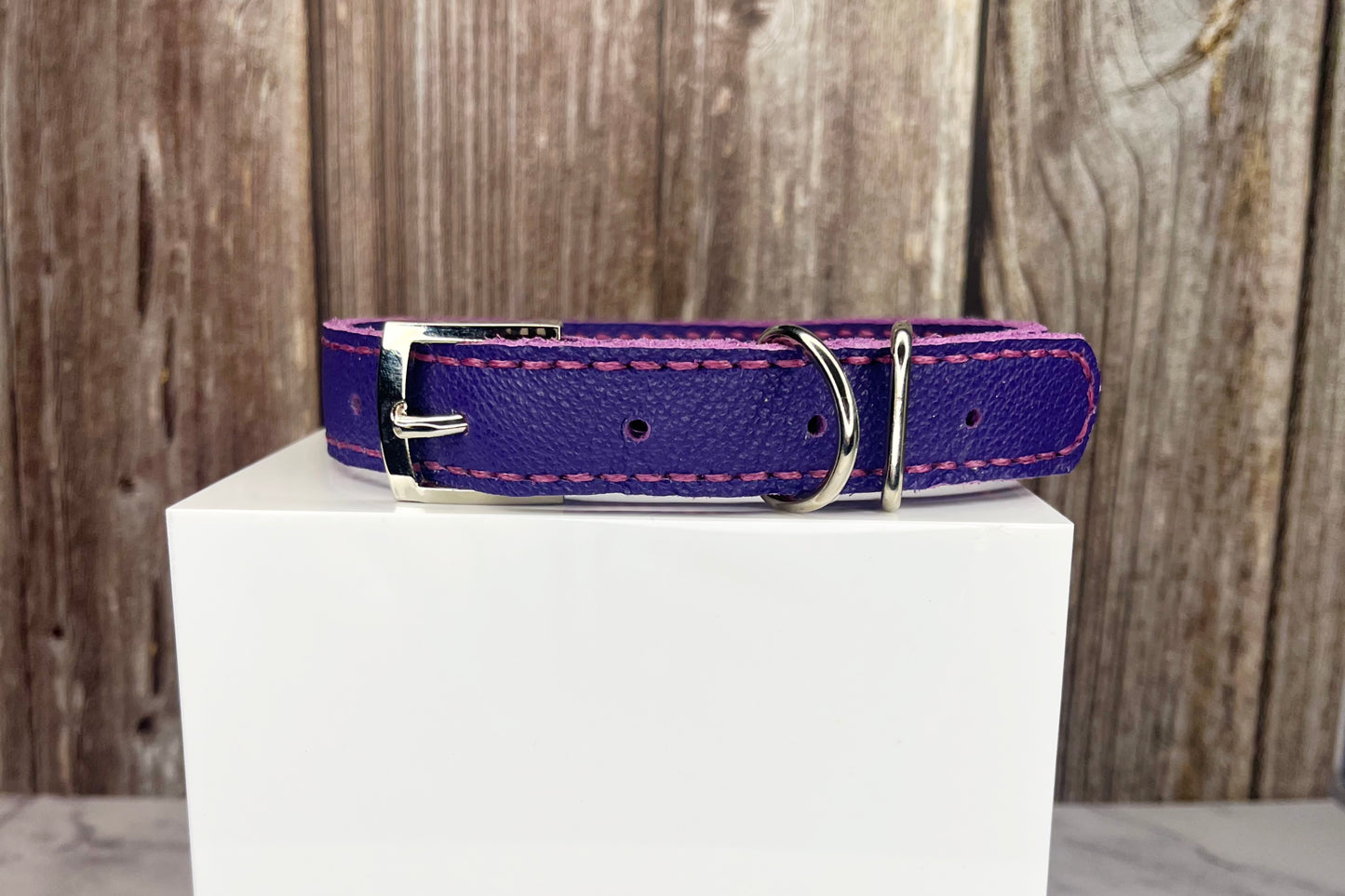 Medium Purple Collar with Black Diamante