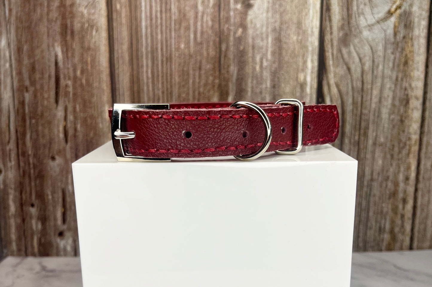 Medium Red Collar with Light Pink Diamante