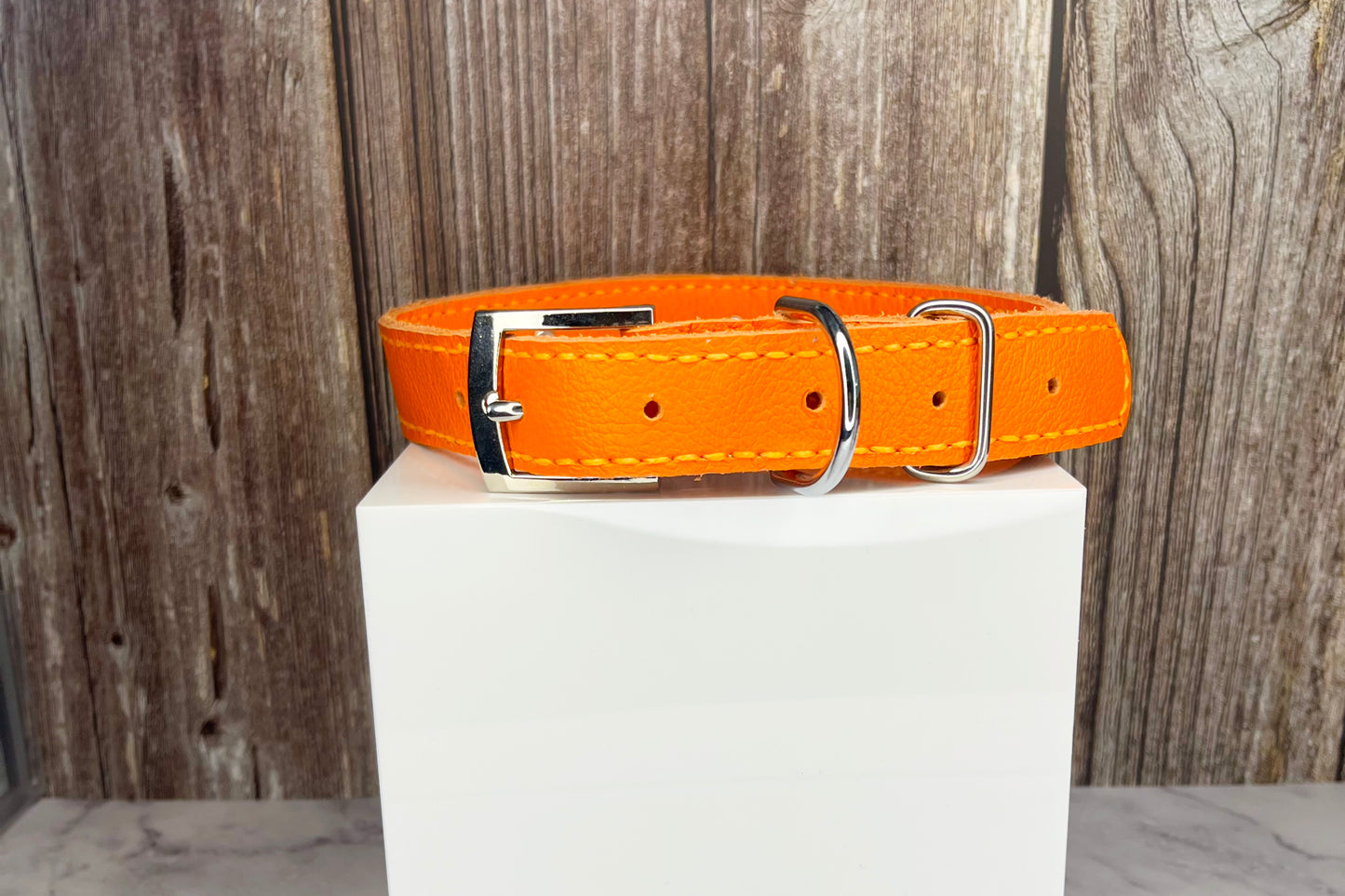 Large Orange Collar with Turquoise Diamante